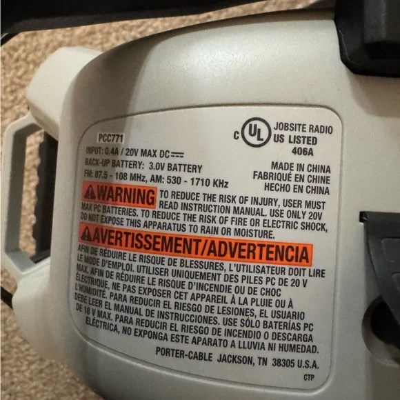 Porter Cable Jobsite Bluetooth radio - Picture 7 of 13